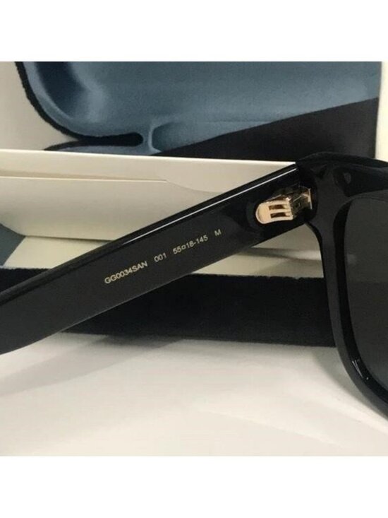 New Authentic Gucci Black Sunglasses GG0034SAN 001 main image 7